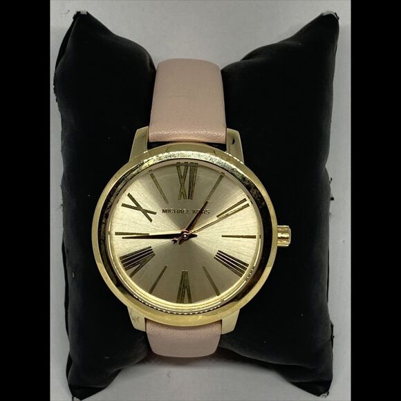 Michael Kors MK2558 Hartman Women's Pink Leather Analog Dial Quartz Watch UC797 - Picture 3 of 12